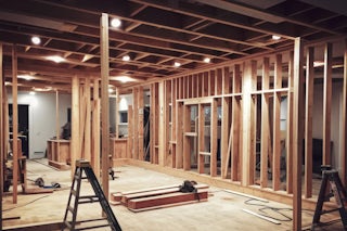 A photograph of a new remodel in progress