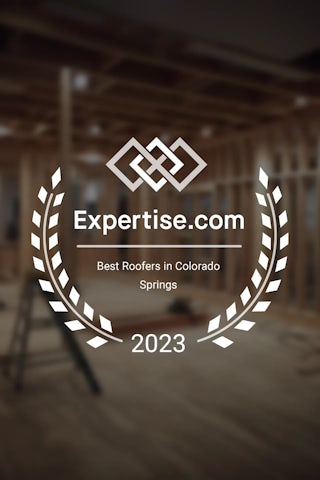 An image of the 2023 Expertise.com award for best Roofers in Colorado Springs
